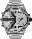 Diesel Mr. Daddy Chronograph Silver Dial Silver Steel Strap Watch For Men - DZ7421 Buy Now By Diesel