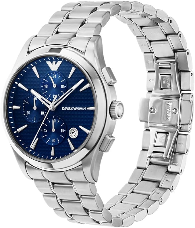 Emporio Armani Chronograph Blue Dial Silver Steel Strap Watch For Men - AR11528 Buy Now By Emporio Armani