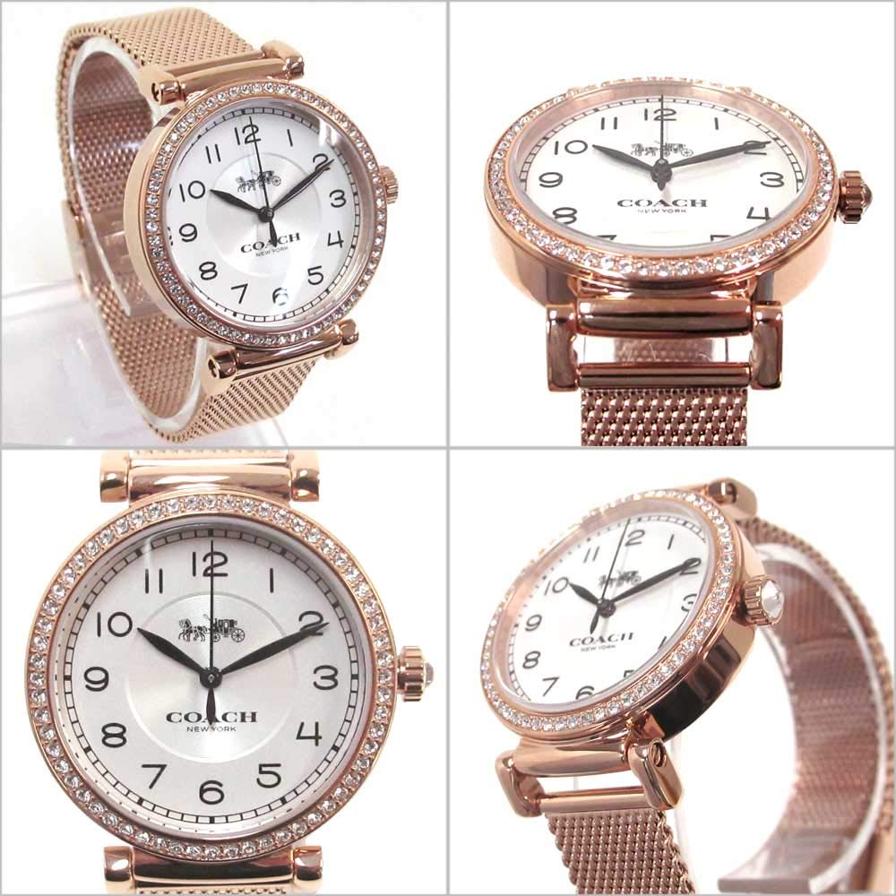 Coach Madison White Dial Rose Gold Mesh Bracelet Watch for Women - 14503398 Buy Now By Coach
