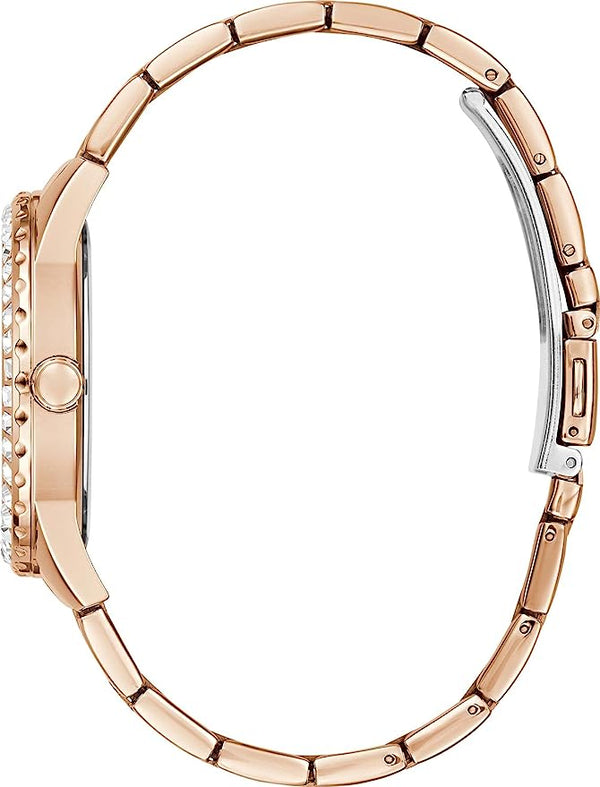 Guess Chaser Chronograph Black Dial Rose Gold Steel Strap Watch for Men - W0170G3 Buy Now By Guess