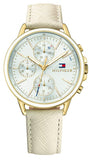 Tommy Hilfiger Carly Silver Dial Cream Leather Strap Watch for Women - 1781790 Buy Now By Tommy Hilfiger