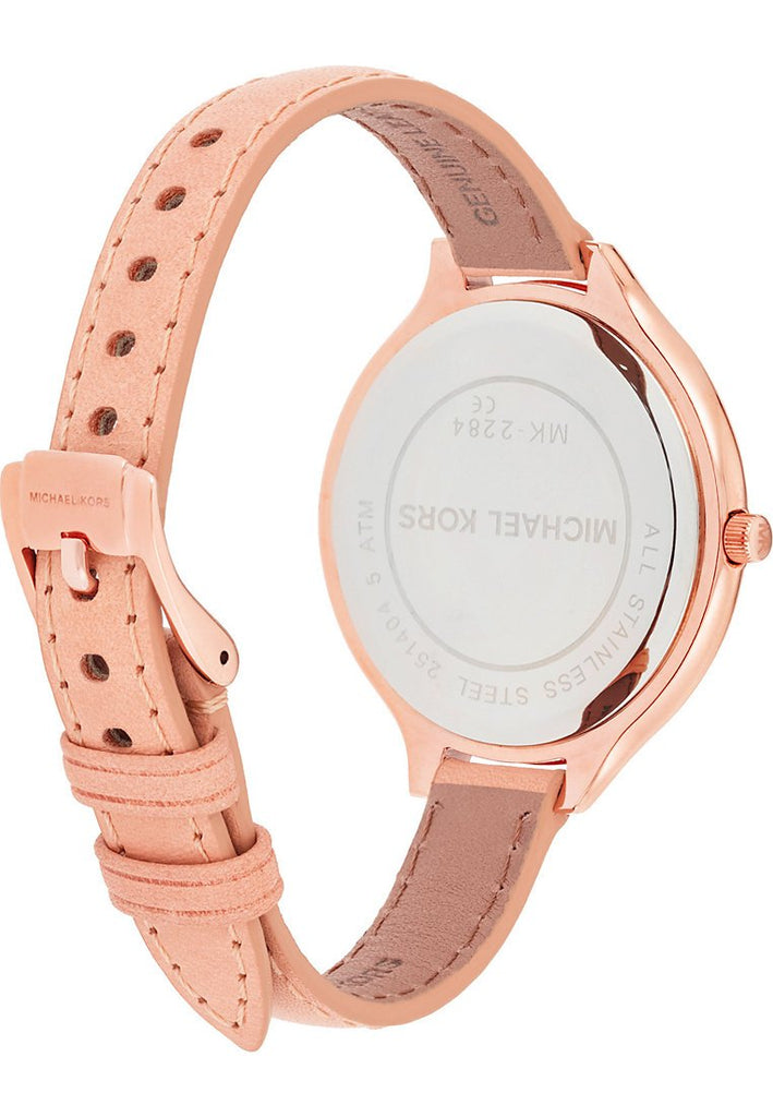 Michael Kors Runway Slim Quartz White Dial Beige Leather Strap Watch For Women - MK2284 Buy Now By Michael Kors