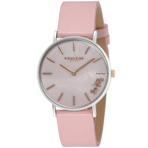 Coach Perry Mother of Pearl Pink Dial Pink Leather Strap Watch for Women - 14503244 Buy Now By Coach