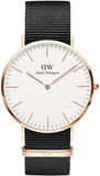 Daniel Wellington Classic Cornwall White Dial Black Nylon Strap Watch For Men - DW00100257 Buy Now By Daniel Wellington