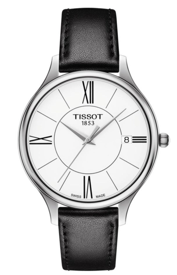 Tissot Bella Ora Round White Dial Black Leather Strap Watch For Women - T103.210.16.018.00 Buy Now By Tissot