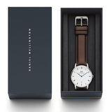 Daniel Wellington Dapper Bristol White Dial Brown Leather Strap Watch For Women - DW00100090 Buy Now By Daniel Wellington