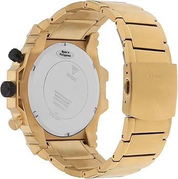 Guess Atlas Chronograph Gold Dial Gold Steel Strap Watch For Men - W0668G4 Buy Now By Guess