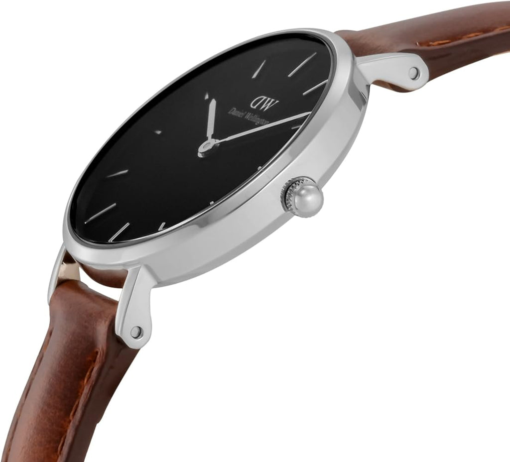 Daniel Wellington Classic Petite St Mawes Black Dial Brown Leather Strap Watch For Women - DW00100237 Buy Now By Daniel Wellington