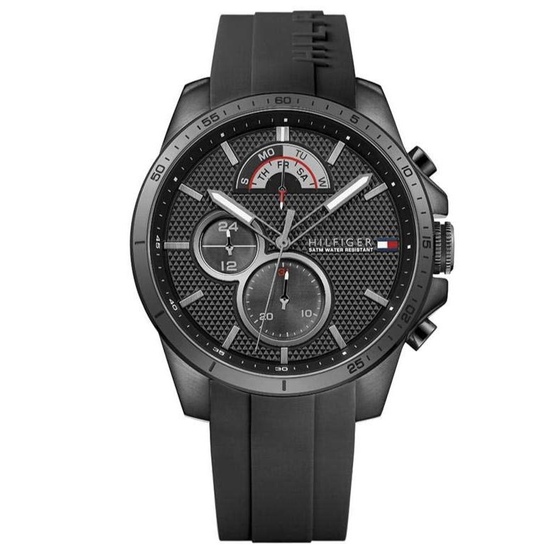 Tommy Hilfiger Decker Black Dial Black Rubber Strap Watch for Men - 1791352 Buy Now By Tommy Hilfiger