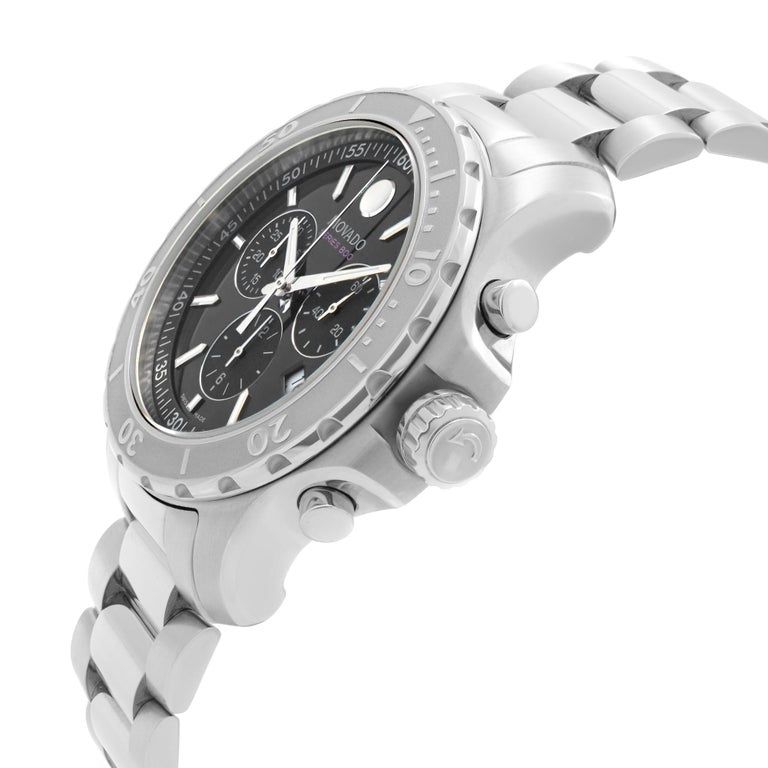 Movado Series 800 Chronograph Black Dial Silver Steel Strap Watch For Men - 2600110 Buy Now By Movado