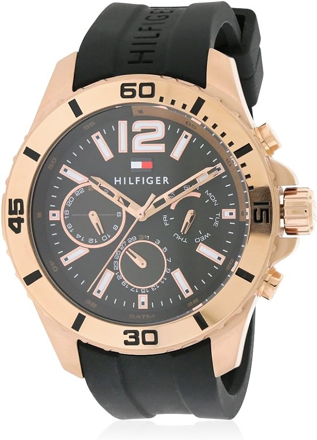 Tommy Hilfiger Sport Multifunction Black Dial Black Rubber Strap Watch for Men - 1791145 Buy Now By Tommy Hilfiger