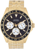 Guess Odyssey Multifunction Black Dial Gold Steel Strap Watch For Men - W1107G4 Buy Now By Guess