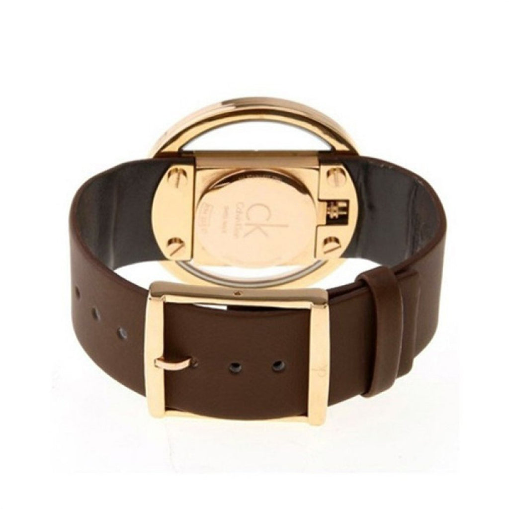 Calvin Klein Glam Transparent Dial Brown Leather Strap Watch for Women - K9423503 Buy Now By Calvin Klein