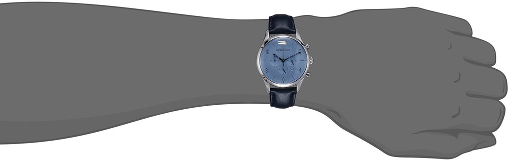 Emporio Armani Chronograph Blue Dial Blue Leather Strap Watch For Men - AR1889 Buy Now By Emporio Armani