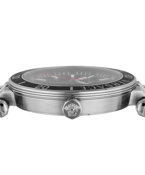 Versace Greca Sport Quartz Black Dial Black Leather Strap Watch For Men - VEZ300221 Buy Now By Versace