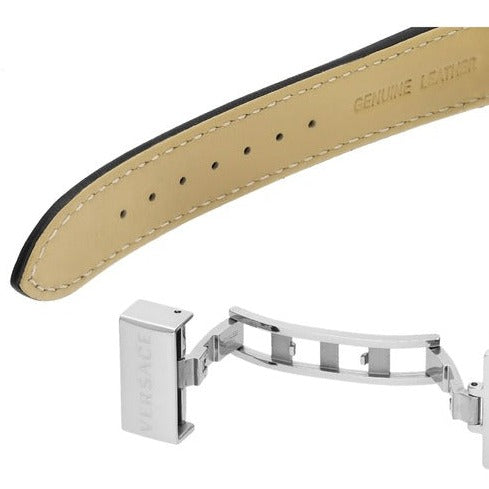 Versace Greca Sport Quartz Black Dial Black Leather Strap Watch For Men - VEZ300221 Buy Now By Versace