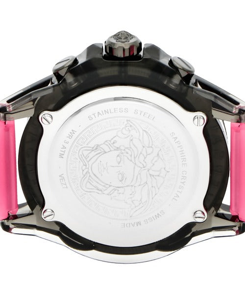 Versace Icon Active Chronograph Quartz Black Dial Pink Rubber Strap Watch For Men - VEZ700221 Buy Now By Versace