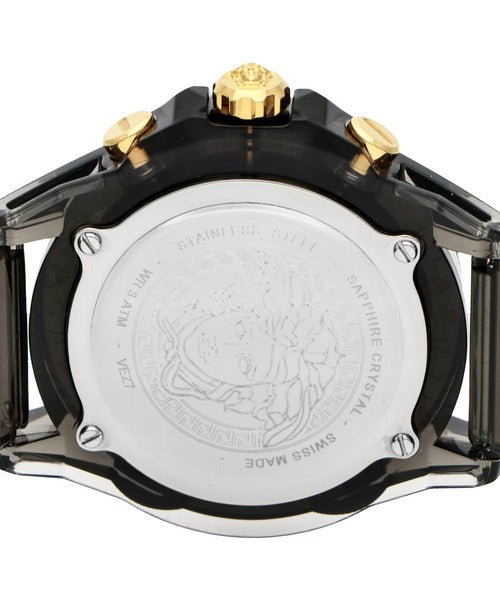 Versace Icon Active Chronograph Black Dial Black Steel Strap Watch for Men - VEZ700421 Buy Now By Versace