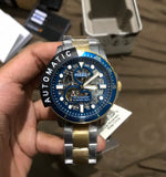 Fossil FB-01 Automatic Skeleton Blue Dial Two Tone Steel Strap Watch for Men - ME3191 Buy Now By Fossil