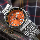 Seiko 5 Sports GMT Automatic Orange Dial Silver Steel Strap Watch For Men - SSK005K1 Buy Now By Seiko