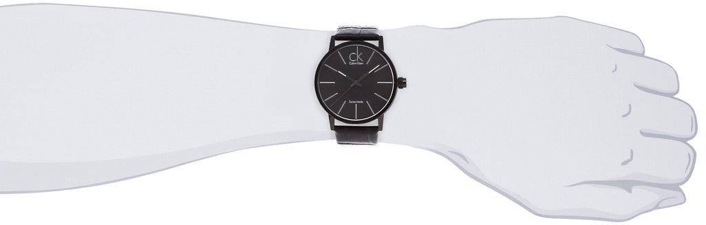 Calvin Klein Post Minimal Black Dial Black Leather Strap Watch for Men - K7621401 Buy Now By Calvin Klein