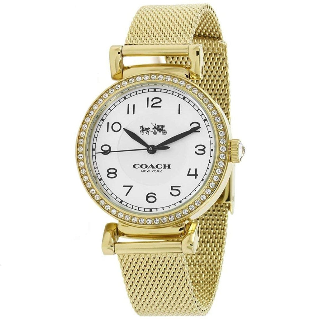 Coach Madison White Dial Gold Mesh Bracelet Watch for Women - 14502652 Buy Now By Coach