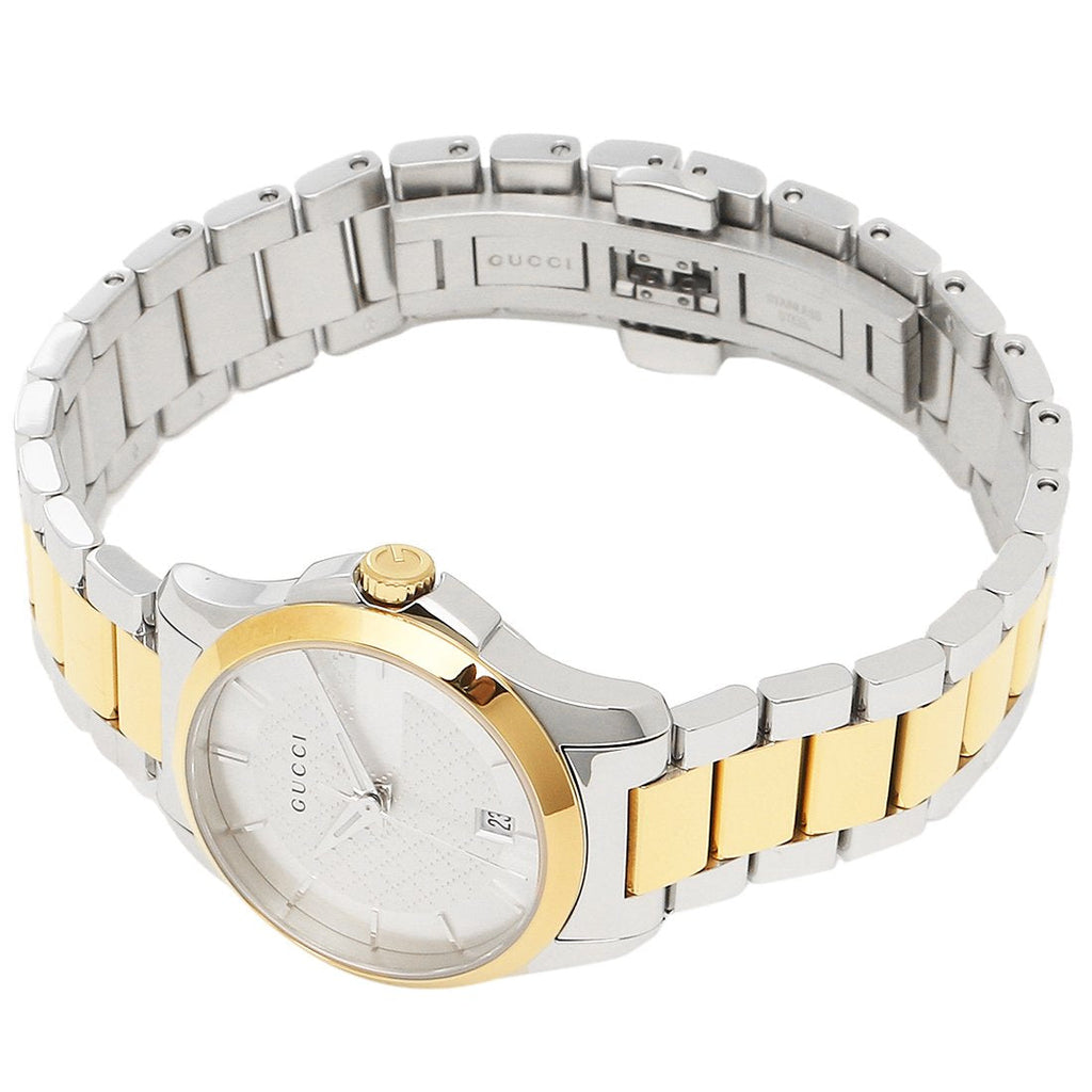Gucci G Timeless Quartz Silver Dial Two Tone Steel Strap Watch For Women - YA126531 Buy Now By Gucci