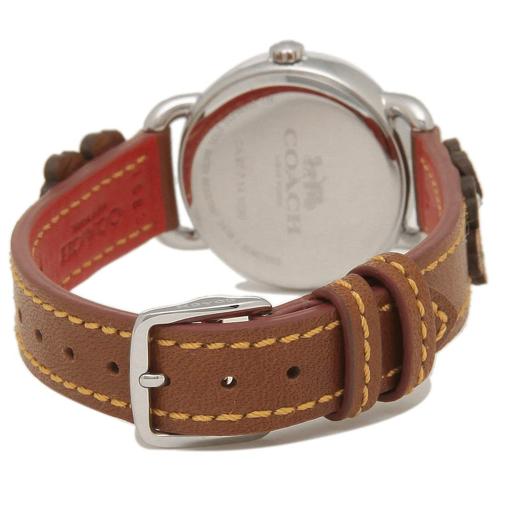 Coach Delancey White Dial Floral Brown Leather Strap Watch for Women - 14502761 Buy Now By Coach