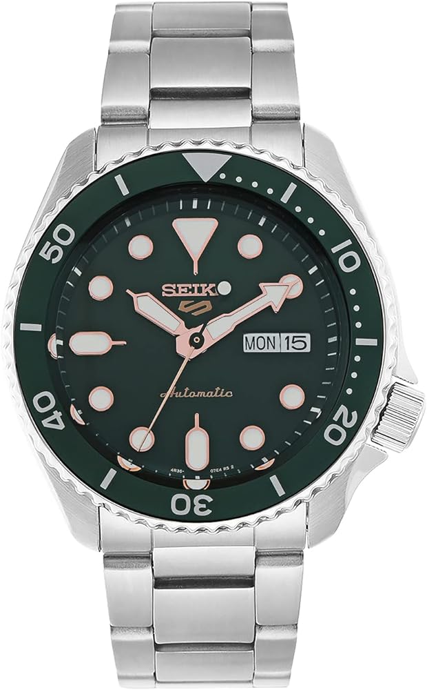 Seiko 5 Sports Automatic Analog Green Dial Silver Steel Strap Watch For Men - SRPD63K1 Buy Now By Seiko