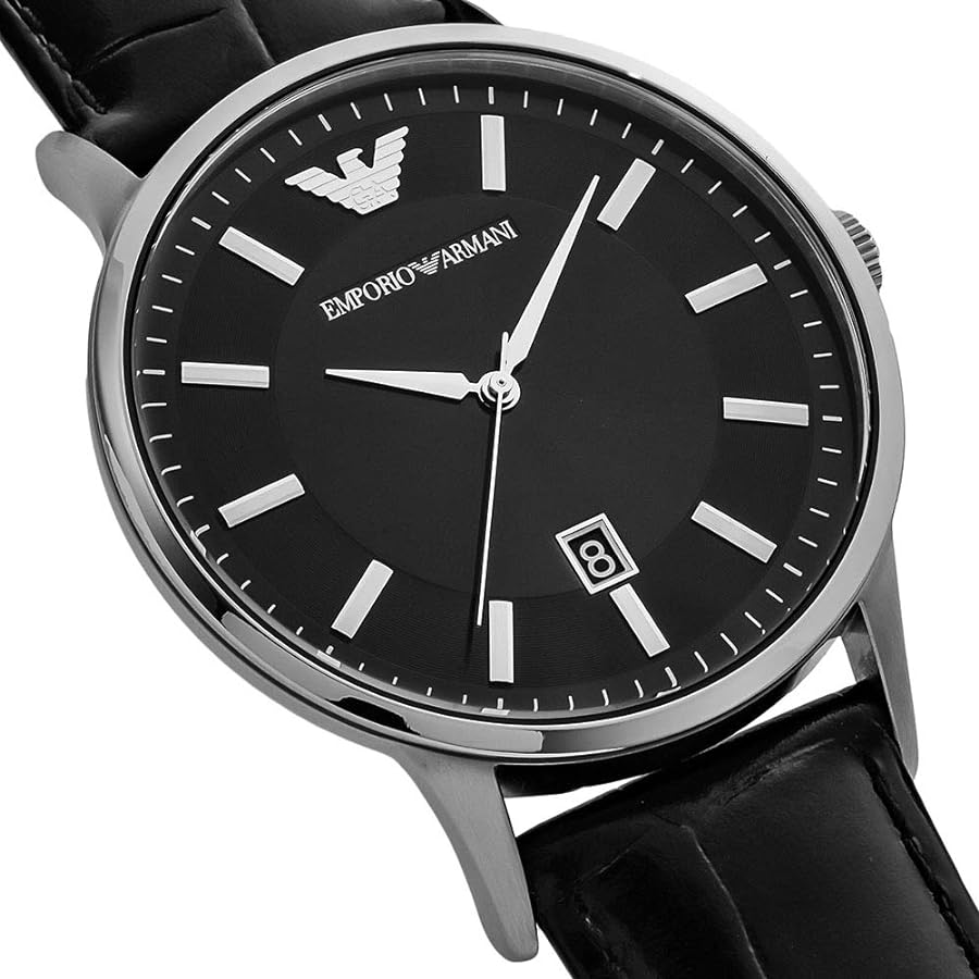 Emporio Armani Renato Analog Black Dial Black Leather Strap Watch For Men - AR11186 Buy Now By Emporio Armani