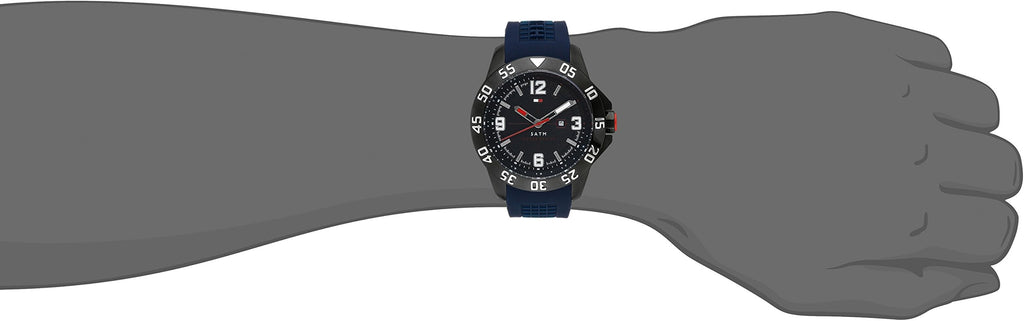 Tommy Hilfiger Cole Black Dial Blue Rubber Strap Watch for Men - 1790984 Buy Now By Tommy Hilfiger
