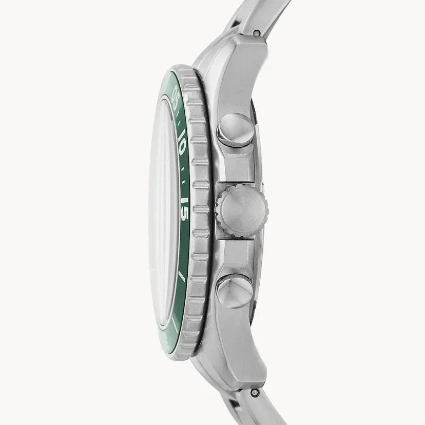 Fossil FB-03 Chronograph Green Dial Silver Steel Strap Watch for Men - FS5726 Buy Now By Fossil