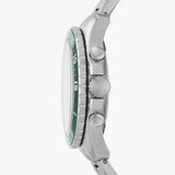 Fossil FB-03 Chronograph Green Dial Silver Steel Strap Watch for Men - FS5726 Buy Now By Fossil