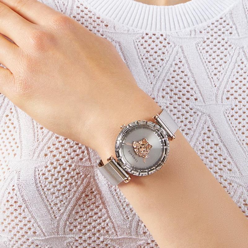 Versace Palazzo Empire Silver Dial Silver Mesh Bracelet Watch for Women - VEDV00419 Buy Now By Versace