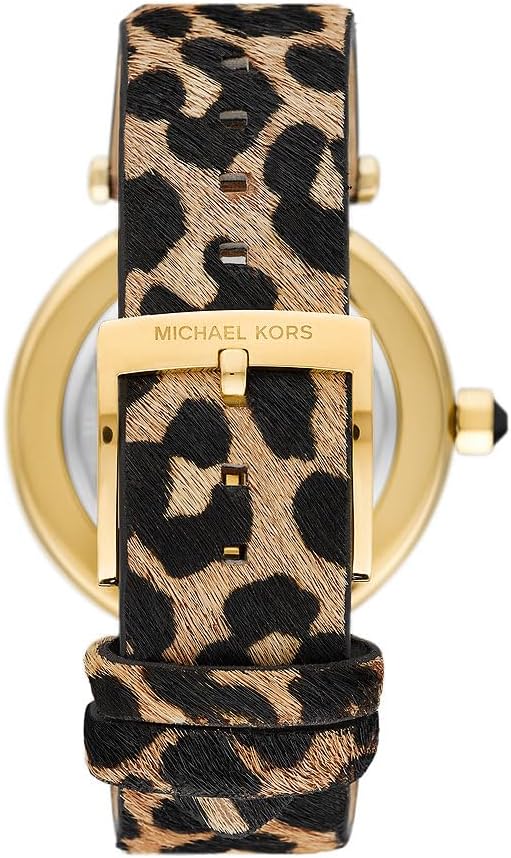 Michael Kors Parker Black Dial Cheetah Print Brown Leather Strap Watch For Women - MK4723 Buy Now By Michael Kors