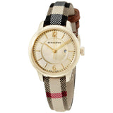Burberry Classic Champagne Gold Dial Horseferry Leather Strap Watch for Women - BU10104 Buy Now By Burberry
