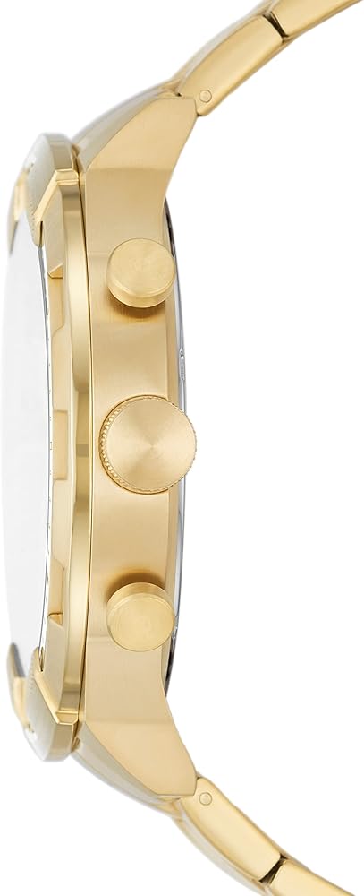 Fossil Bronson Chronograph Black Dial Gold Steel Strap Watch for Men - FS5877 Buy Now By Fossil