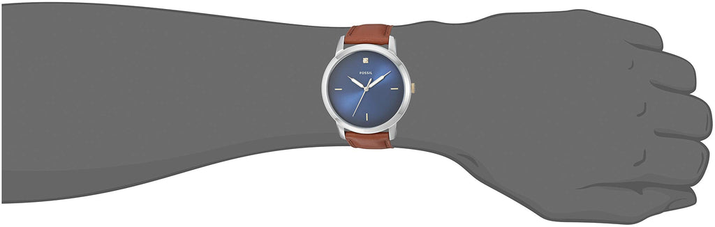 Fossil The Minimalist 3H Blue Dial Brown Leather Strap Watch for Men - FS5499 Buy Now By Fossil