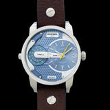Diesel Mini Daddy LIght Blue Dial Brown Leather Strap Watch For Men - DZ7321 Buy Now By Diesel
