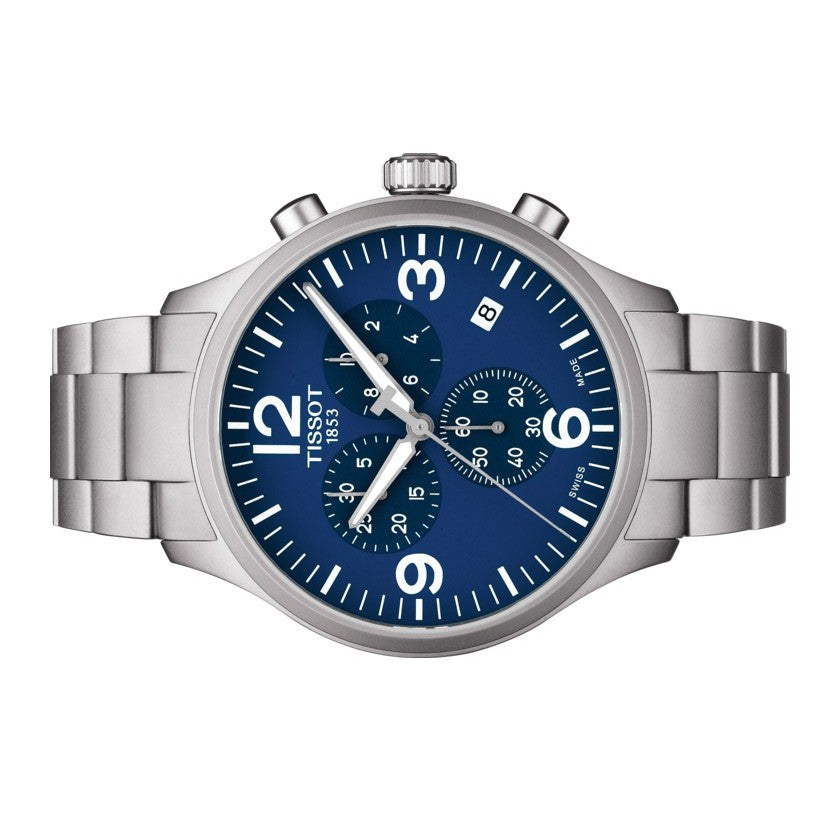Tissot T Sport Chrono XL Chronograph Blue Dial Silver Steel Strap Watch For Men - T116.617.11.047.00 Buy Now By Tissot