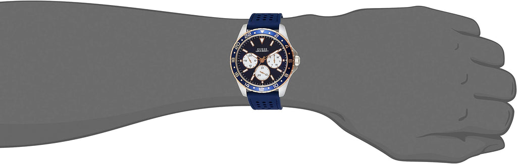 Guess Odyssey Multifunction Blue Dial Blue Rubber Strap Watch For Men - W1108G4 Buy Now By Guess