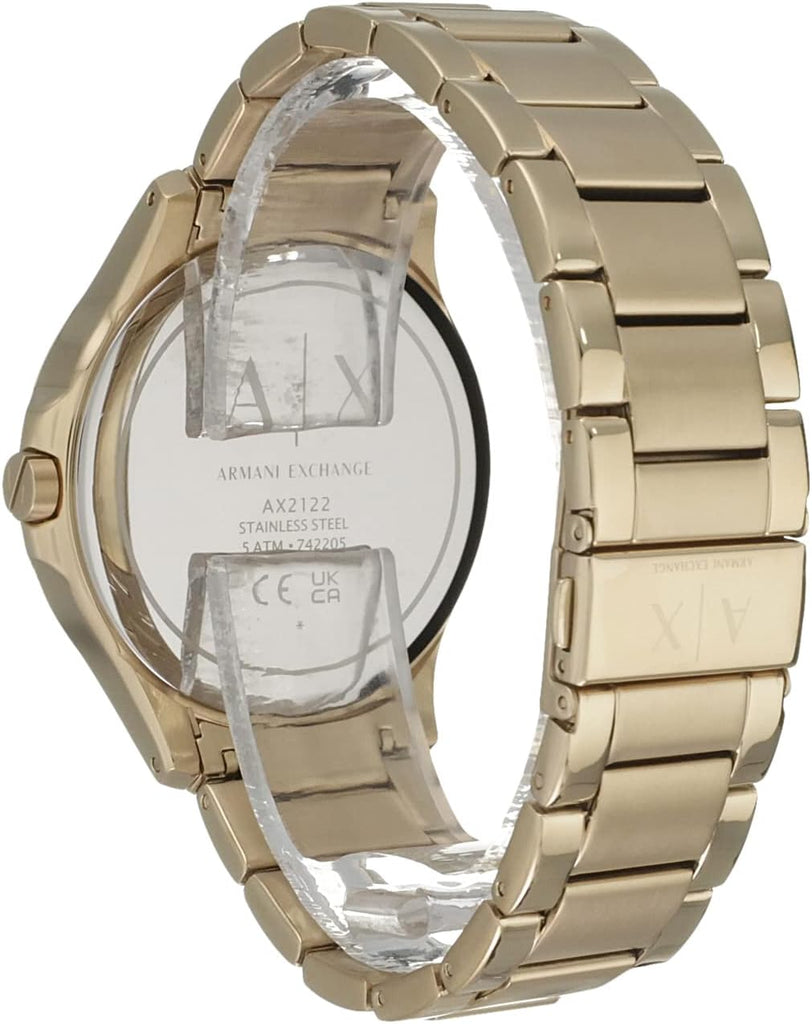 Armani Exchange Hampton Chronograph Black Dial Gold Steel Strap Watch For Men - AX2122 Buy Now By Armani Exchange