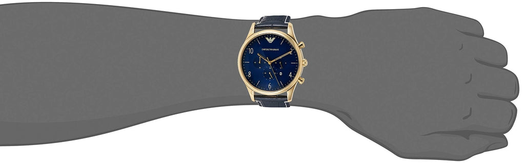 Emporio Armani Chronograph Midnight Blue Dial Blue Leather Strap Watch For Men - AR1862 Buy Now By Emporio Armani