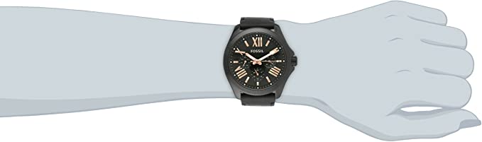 Fossil Cecile Multifunction Black Dial Black Leather Strap Watch for Men - AM4523 Buy Now By Fossil