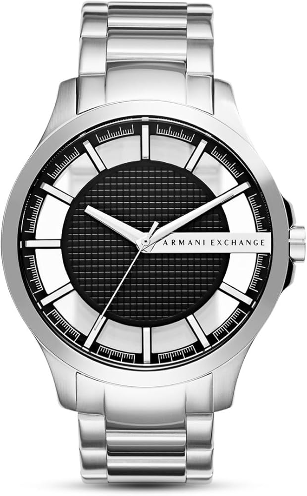 Armani Exchange Hampton Chronograph Black Dial Silver Steel Strap Watch For Men - AX2179 Buy Now By Armani Exchange