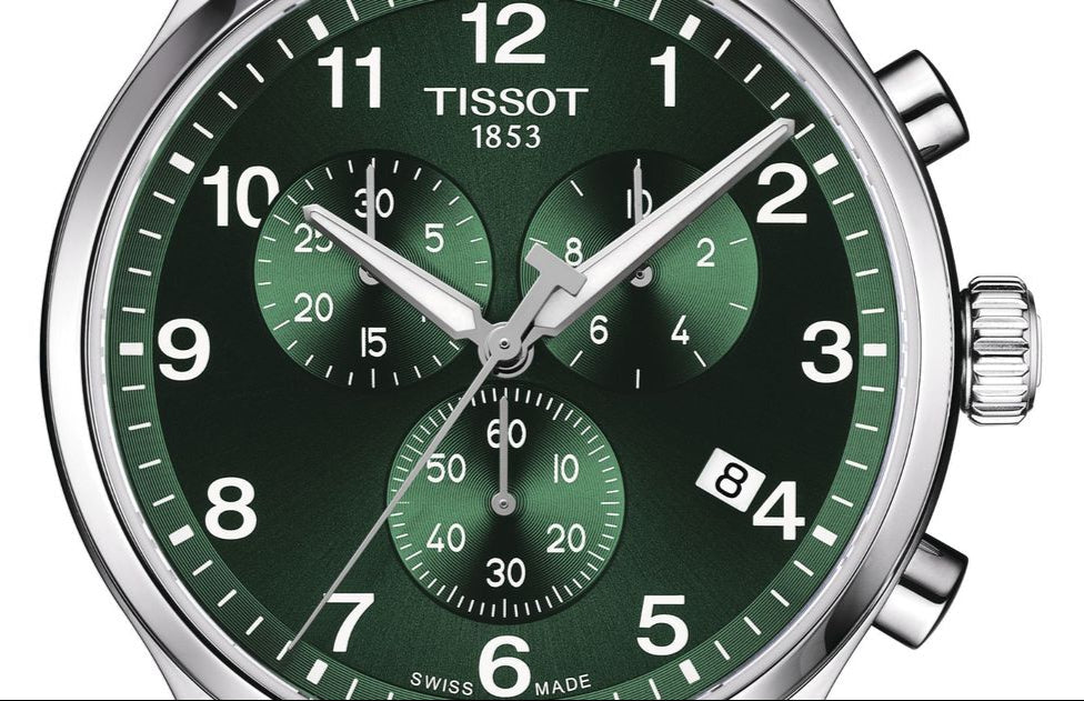 Tissot Chrono XL Classic Green Dial Silver Steel Strap Watch for Men - T116.617.11.092.00 Buy Now By Tissot