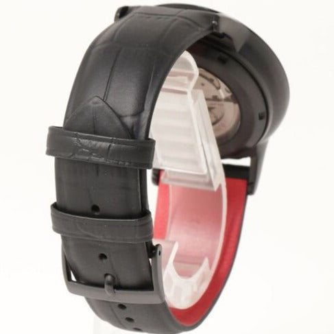 Emporio Armani Meccanico Skeleton Black Dial Black Leather Strap Watch For Men - AR60046 Buy Now By Emporio Armani