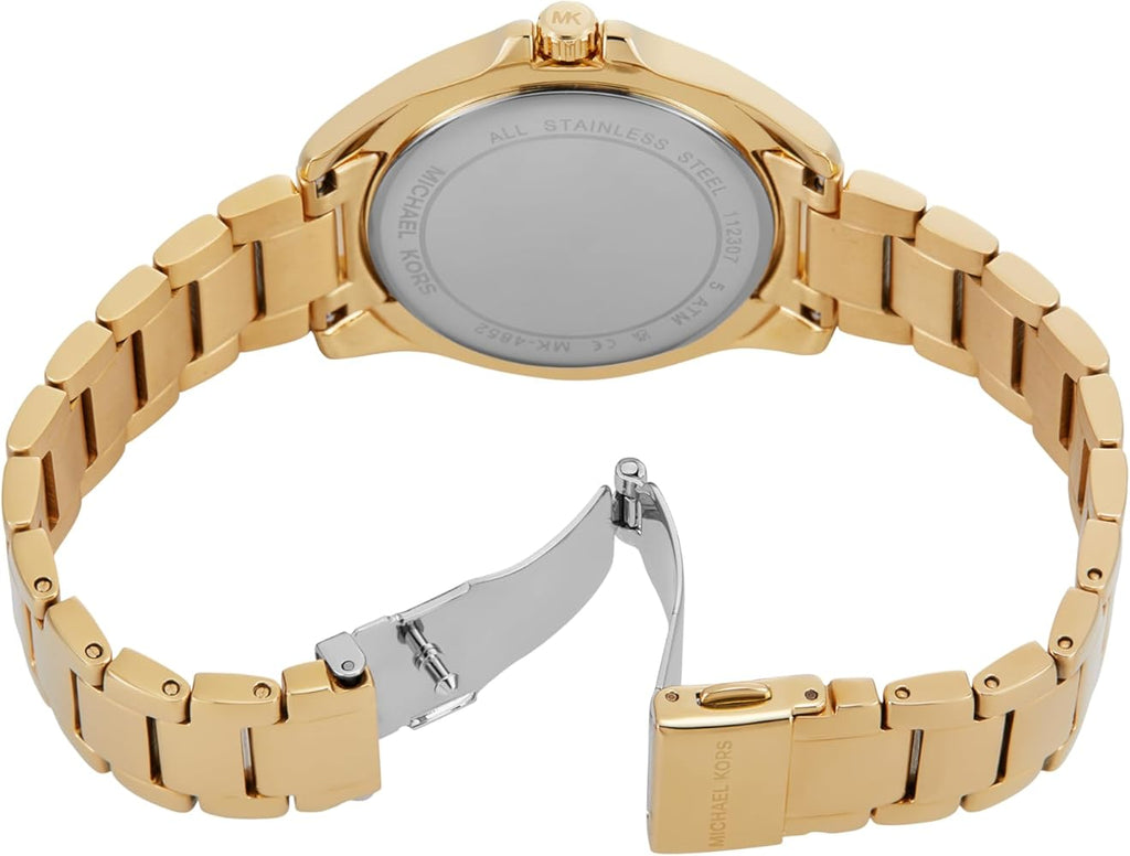 Michael Kors Kacie Analogue Black Dial Gold Steel Strap Watch for Women - MK4852 Buy Now By Michael Kors