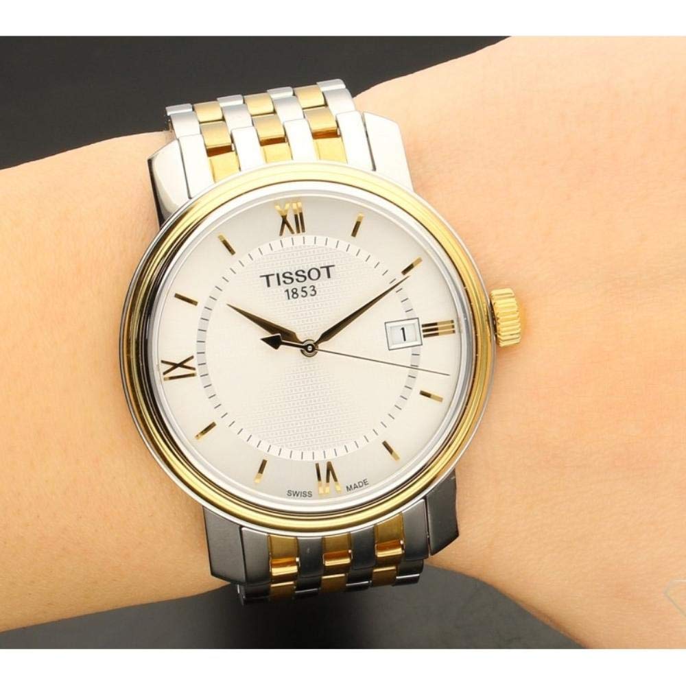 Tissot T Classic Bridgeport Silver Dial Two Tone Mesh Bracelet Watch For Men - T097.410.22.038.00 Buy Now By Tissot