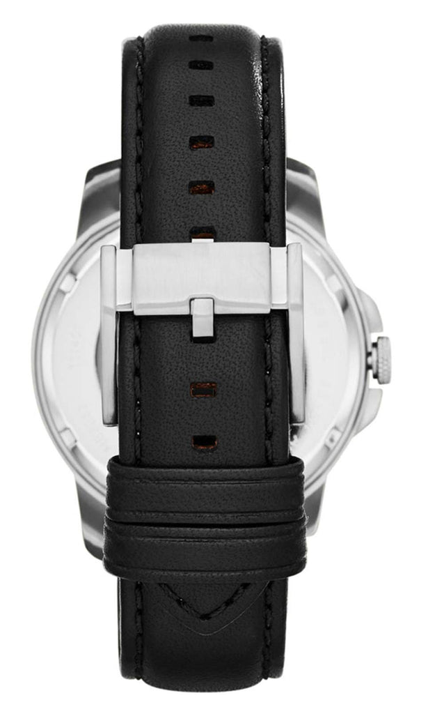 Fossil Grant Skeleton White Dial Black Leather Strap Watch for Men - ME3053 Buy Now By Fossil